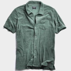 NWT Todd Snyder Terry Button Down Polo - Pistachio